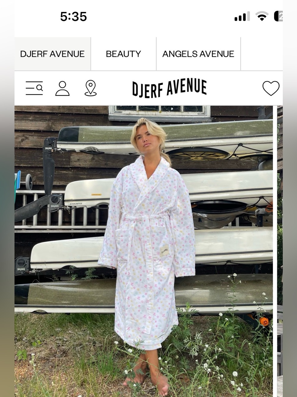 Djerf Avenue White Floral Plush Bathrobe